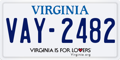 VA license plate VAY2482