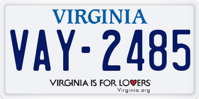 VA license plate VAY2485