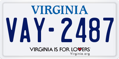 VA license plate VAY2487