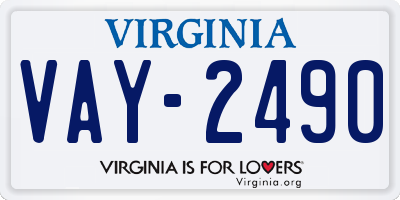 VA license plate VAY2490