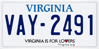 VA license plate VAY2491