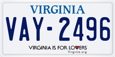 VA license plate VAY2496