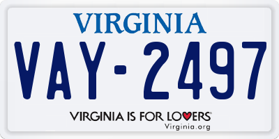 VA license plate VAY2497