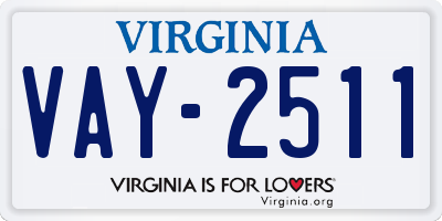 VA license plate VAY2511
