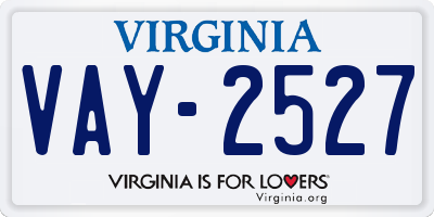 VA license plate VAY2527