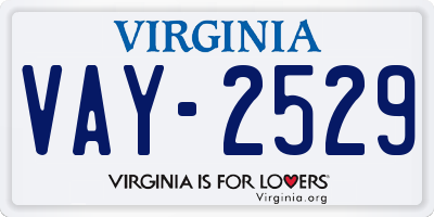 VA license plate VAY2529