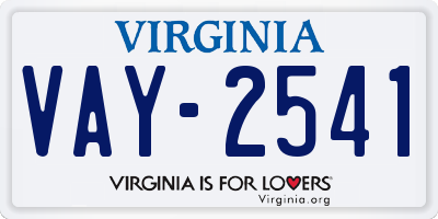 VA license plate VAY2541