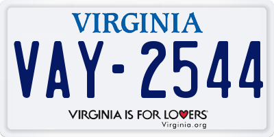 VA license plate VAY2544