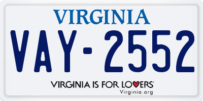VA license plate VAY2552
