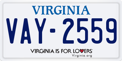 VA license plate VAY2559