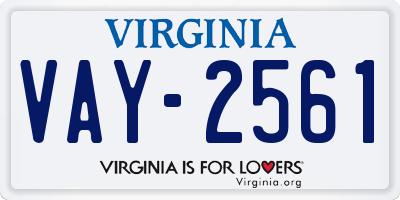 VA license plate VAY2561