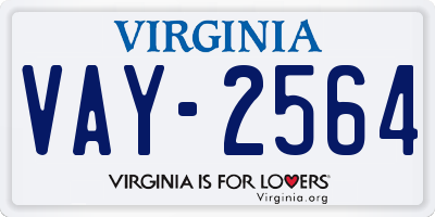 VA license plate VAY2564