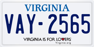 VA license plate VAY2565