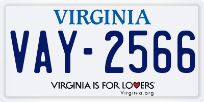 VA license plate VAY2566