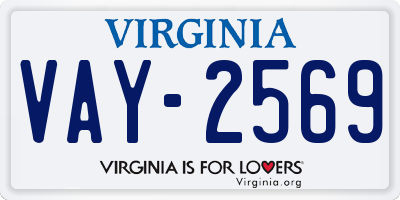 VA license plate VAY2569