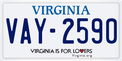 VA license plate VAY2590