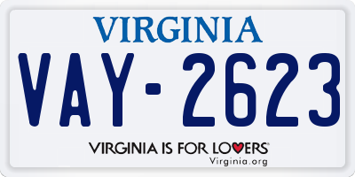 VA license plate VAY2623