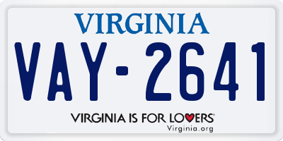 VA license plate VAY2641