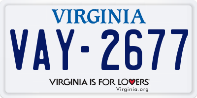VA license plate VAY2677