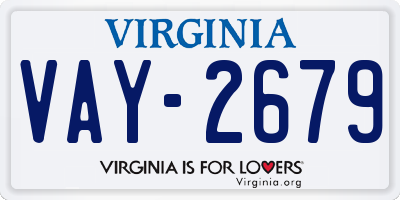 VA license plate VAY2679