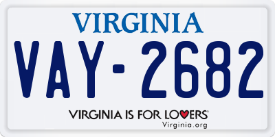 VA license plate VAY2682