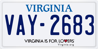 VA license plate VAY2683