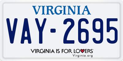 VA license plate VAY2695