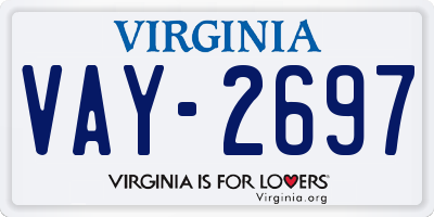 VA license plate VAY2697