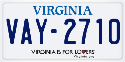 VA license plate VAY2710