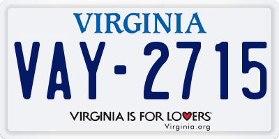 VA license plate VAY2715