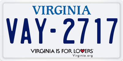 VA license plate VAY2717