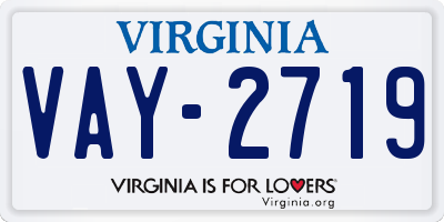 VA license plate VAY2719