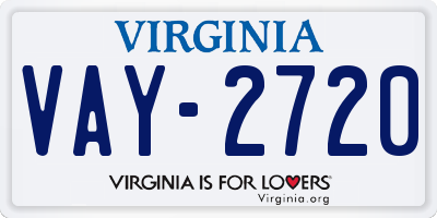 VA license plate VAY2720