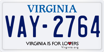VA license plate VAY2764