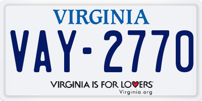 VA license plate VAY2770