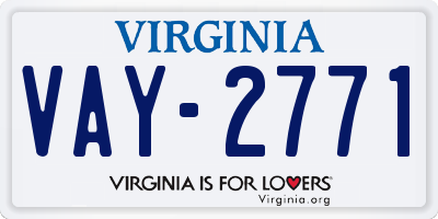 VA license plate VAY2771
