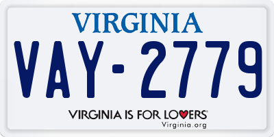 VA license plate VAY2779