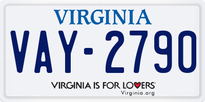 VA license plate VAY2790