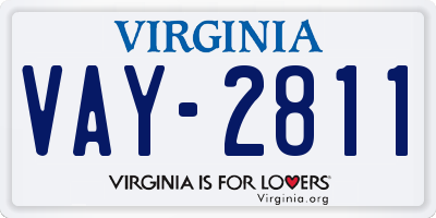 VA license plate VAY2811
