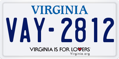 VA license plate VAY2812