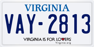 VA license plate VAY2813