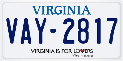 VA license plate VAY2817