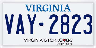 VA license plate VAY2823