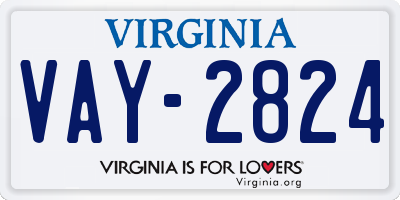 VA license plate VAY2824