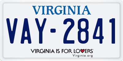 VA license plate VAY2841