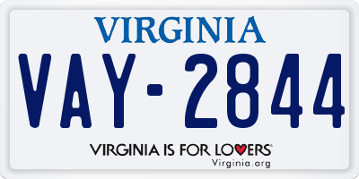 VA license plate VAY2844
