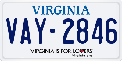 VA license plate VAY2846