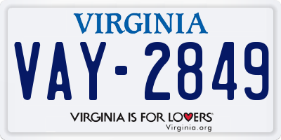VA license plate VAY2849