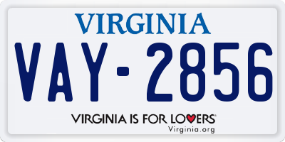 VA license plate VAY2856
