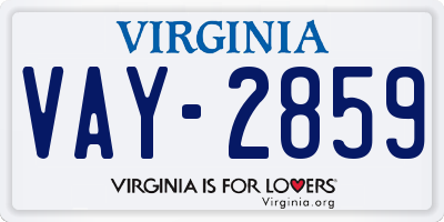 VA license plate VAY2859
